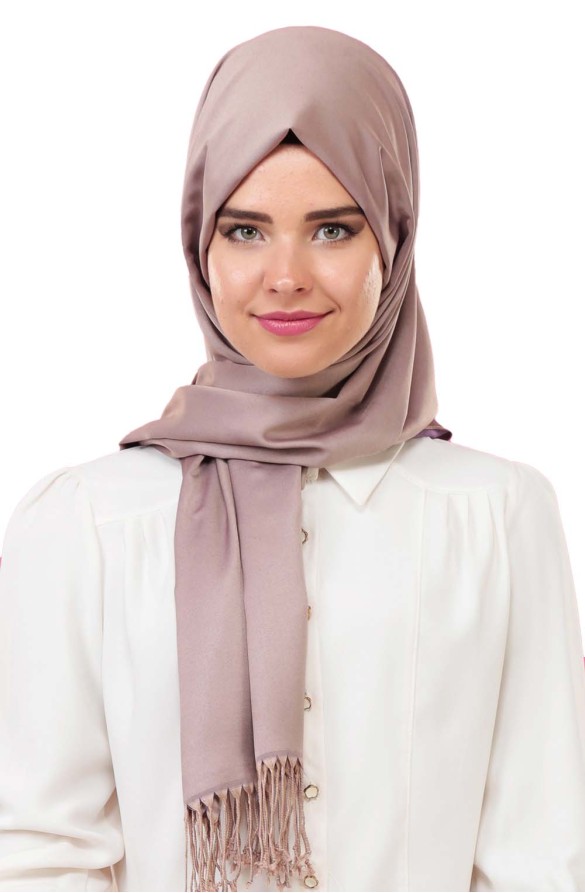 Cachmira Düz Viskon Pudra Şal 